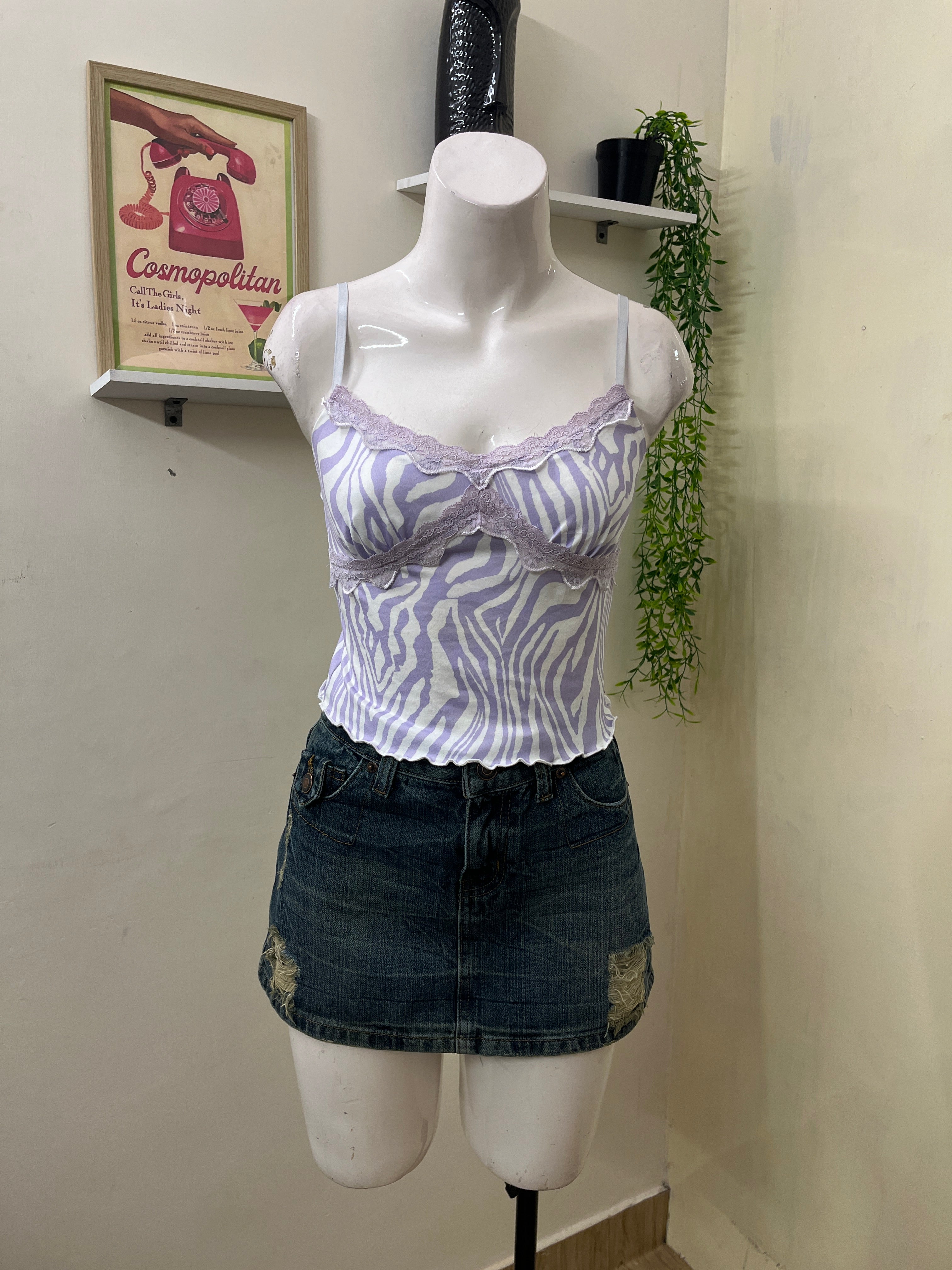 Lace trim top