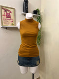 High neck long vest top
