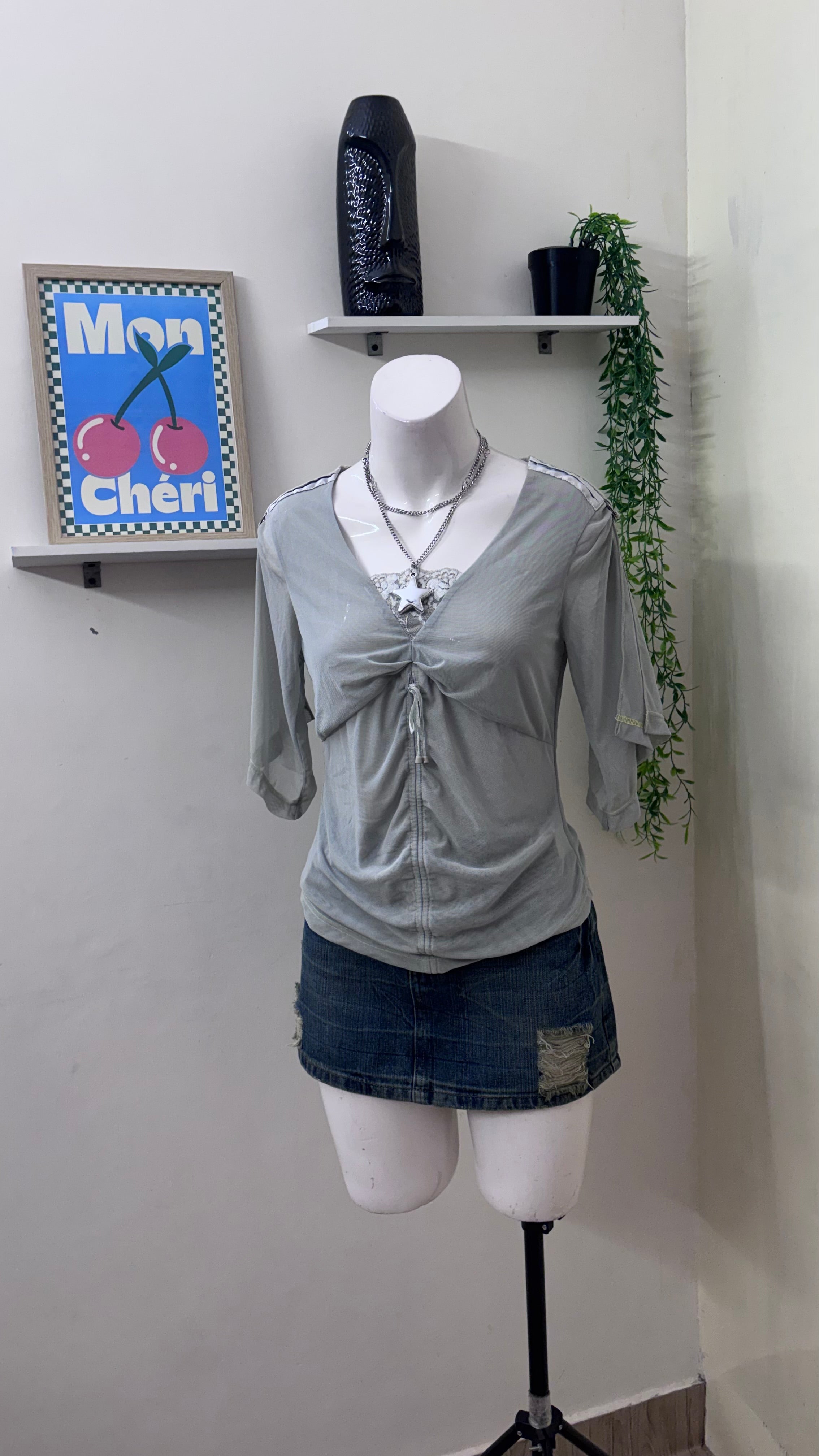 sage green top