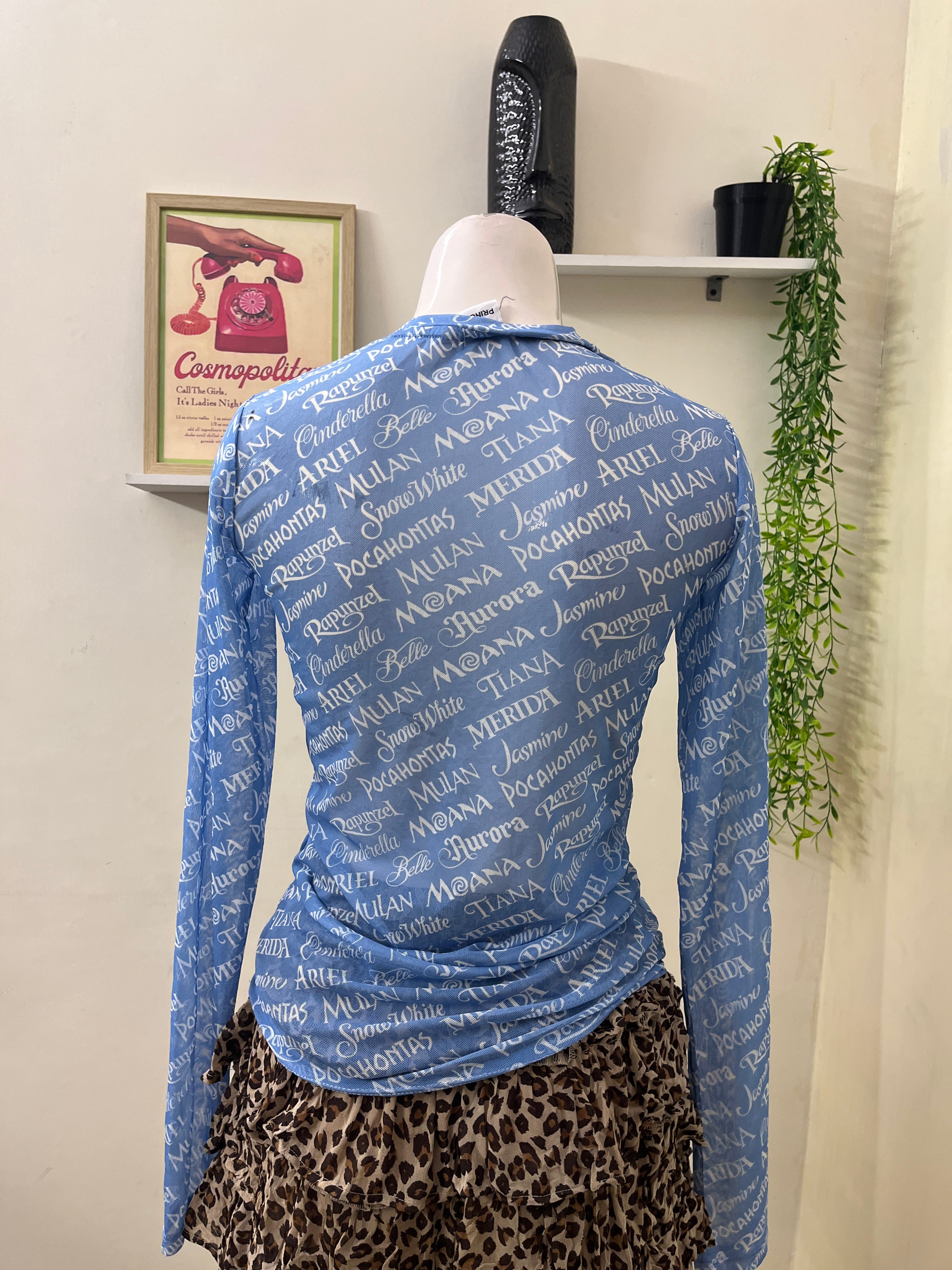 Disney printed mesh top