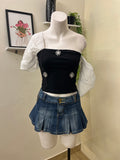 One sided jewelled top
