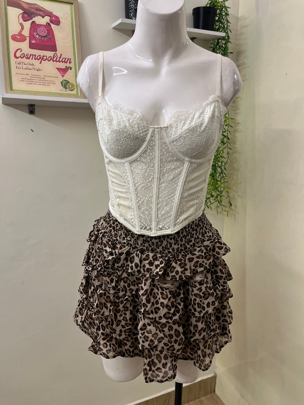 Lace corset bustier top