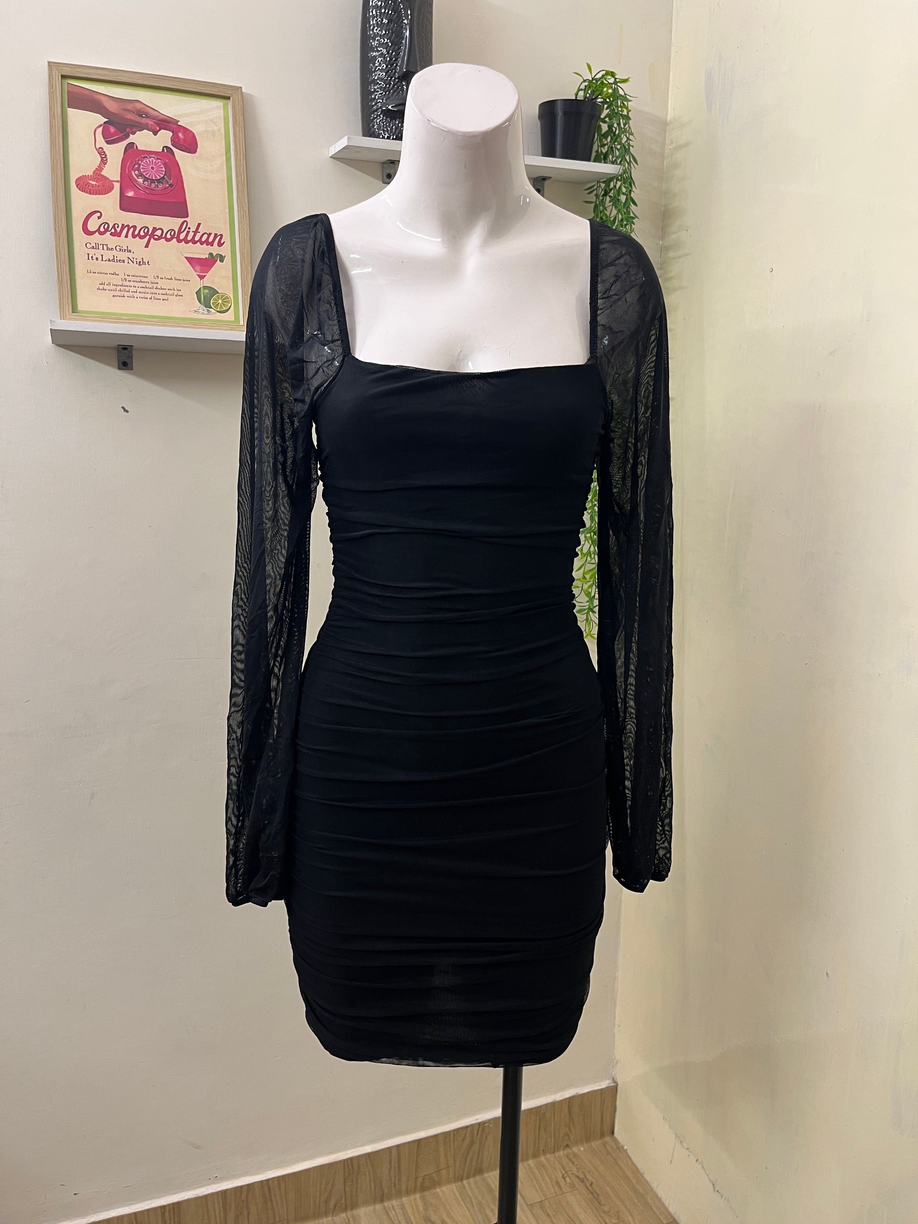 Mesh ruffled one piece