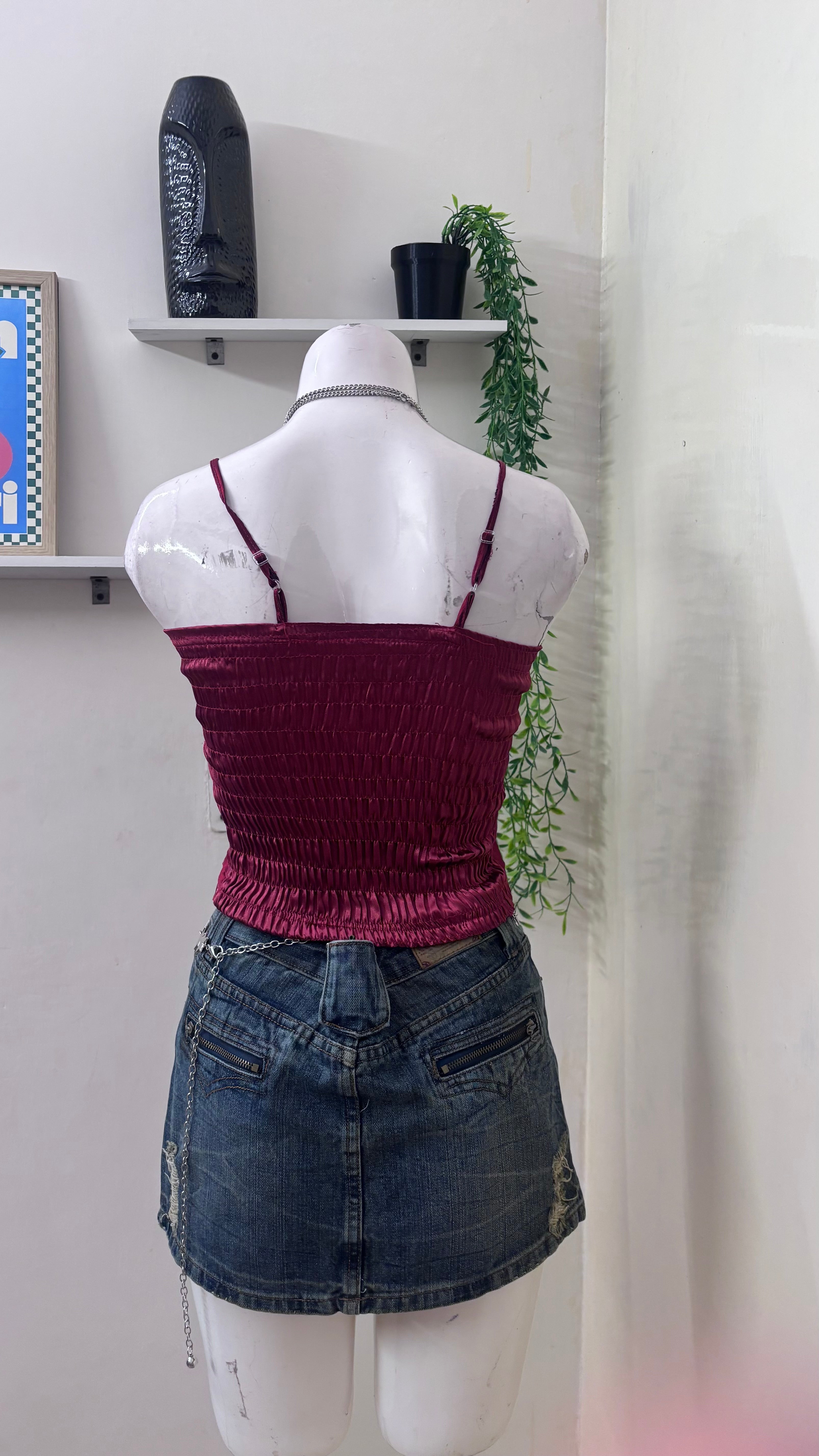 maroon sequin top