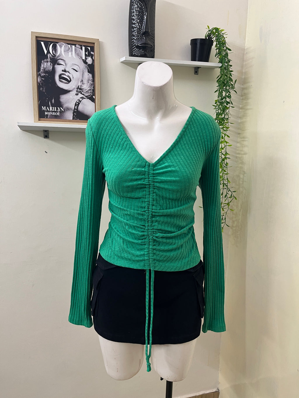 Ribbed full sleevs top