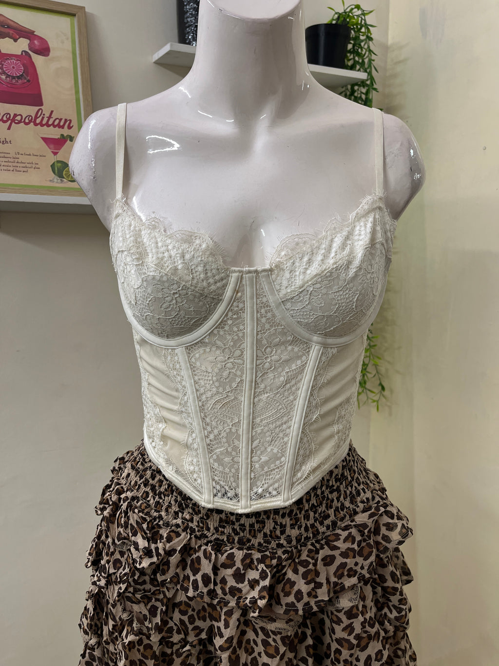 Lace corset bustier top