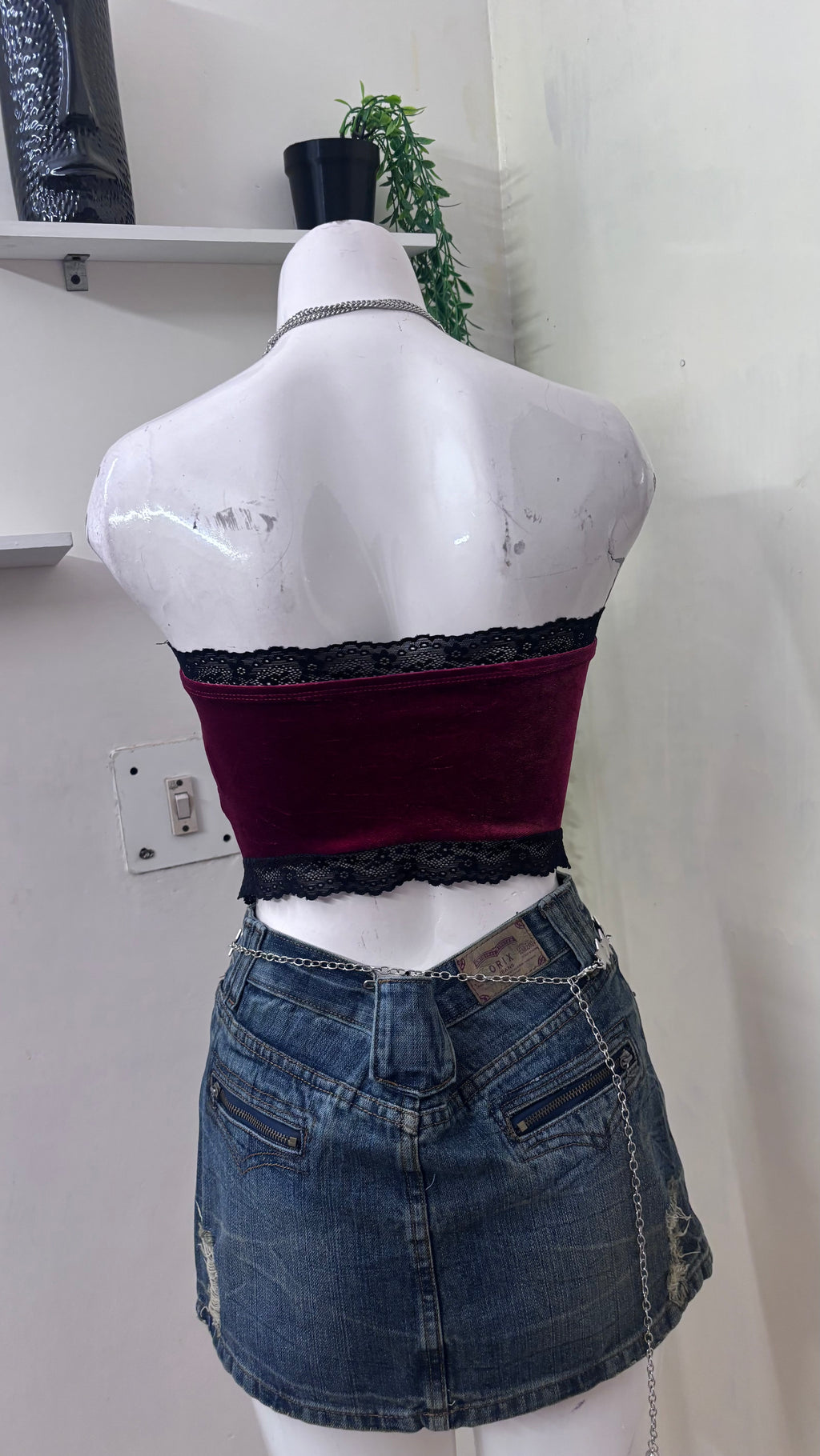 velvet tube top