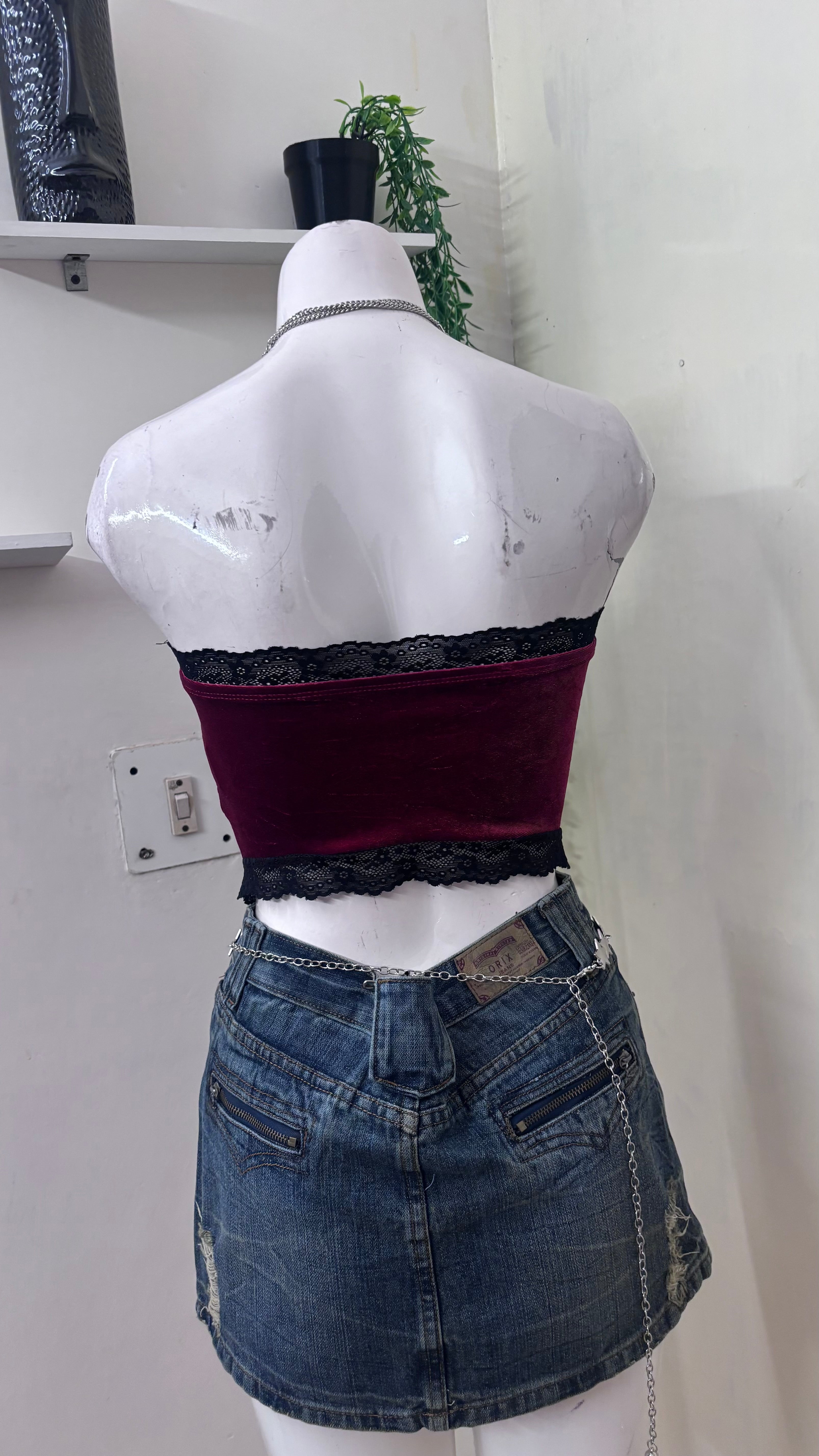 velvet tube top