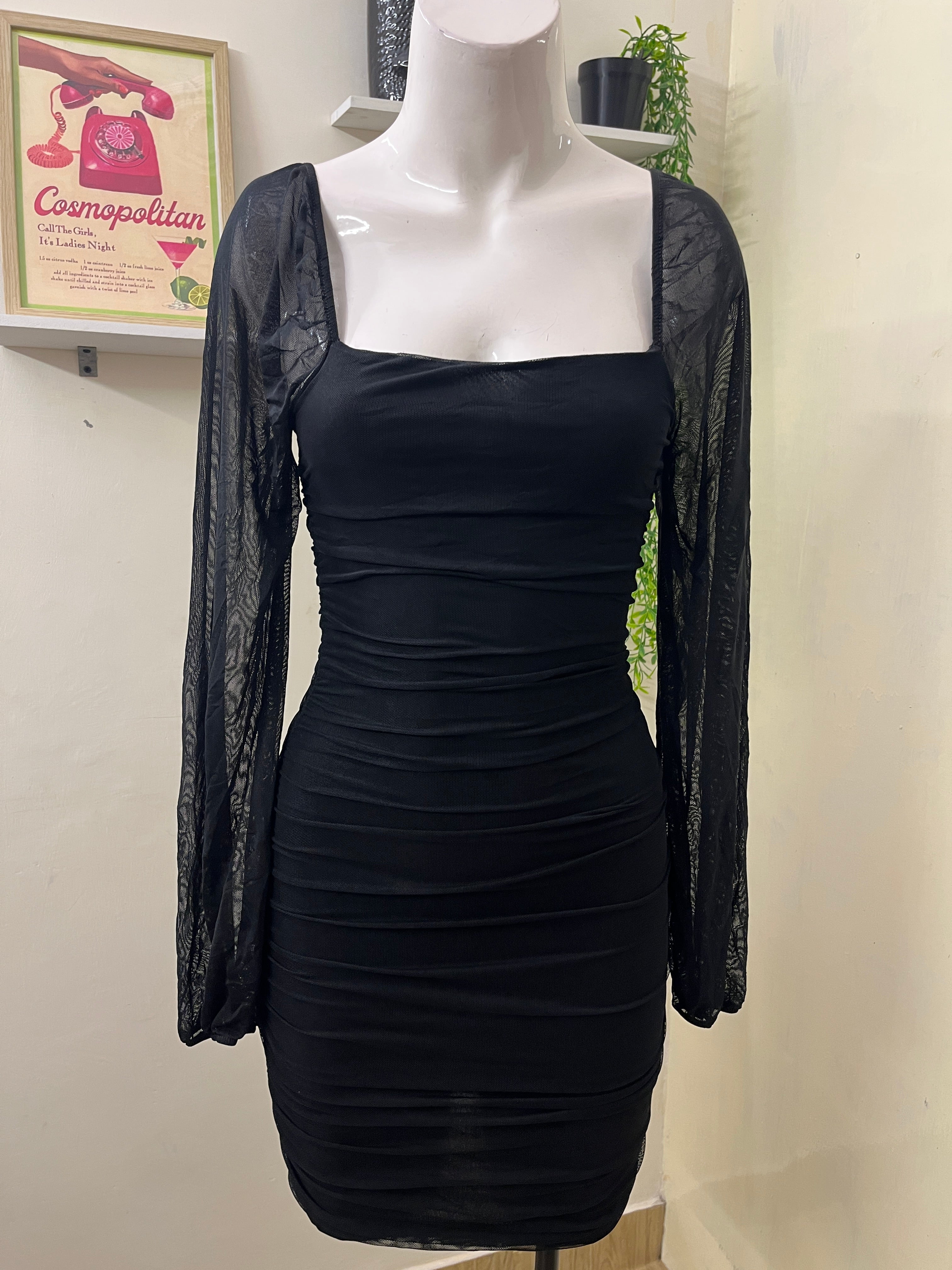 Mesh ruffled one piece