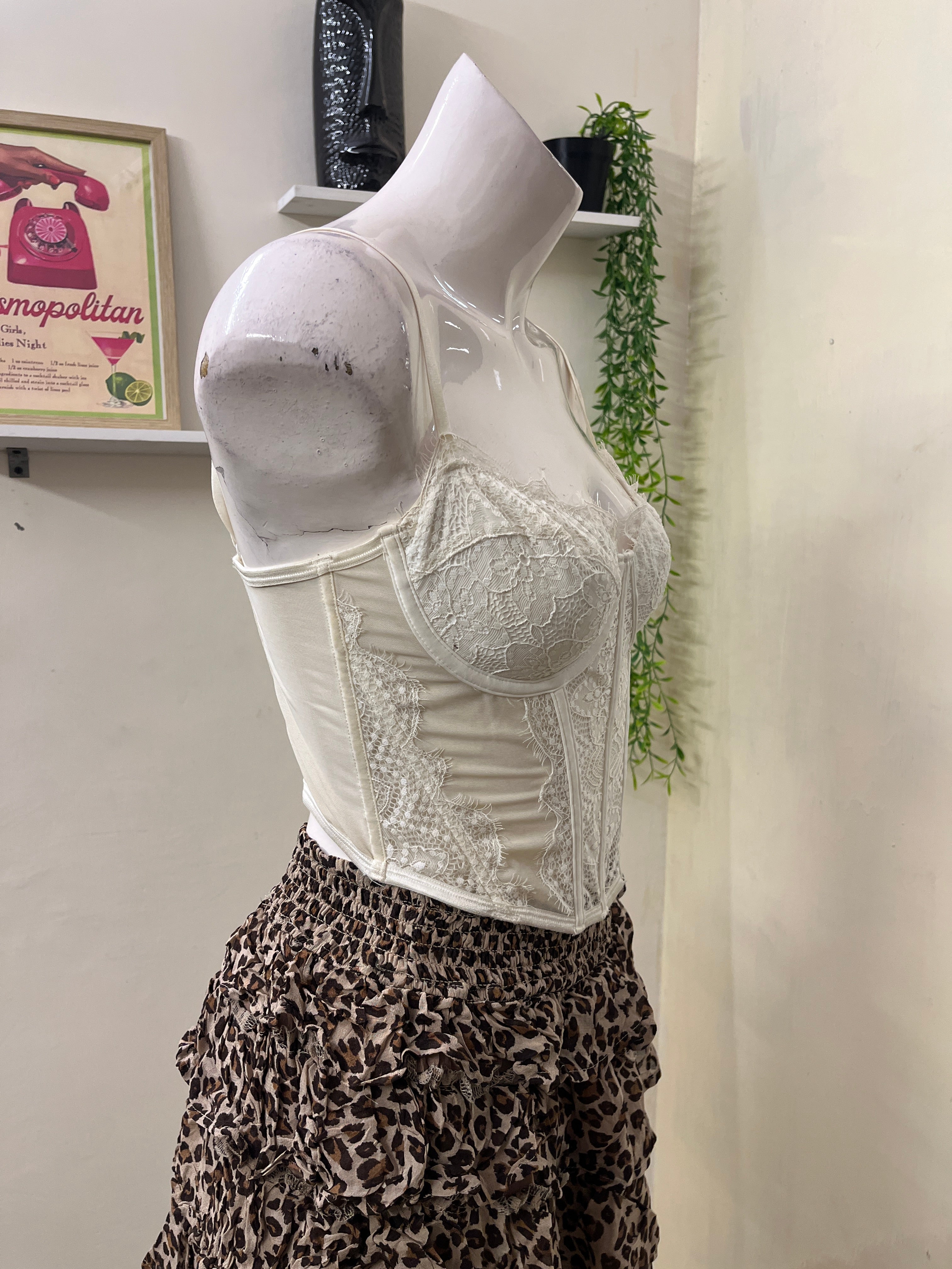 Lace corset bustier top
