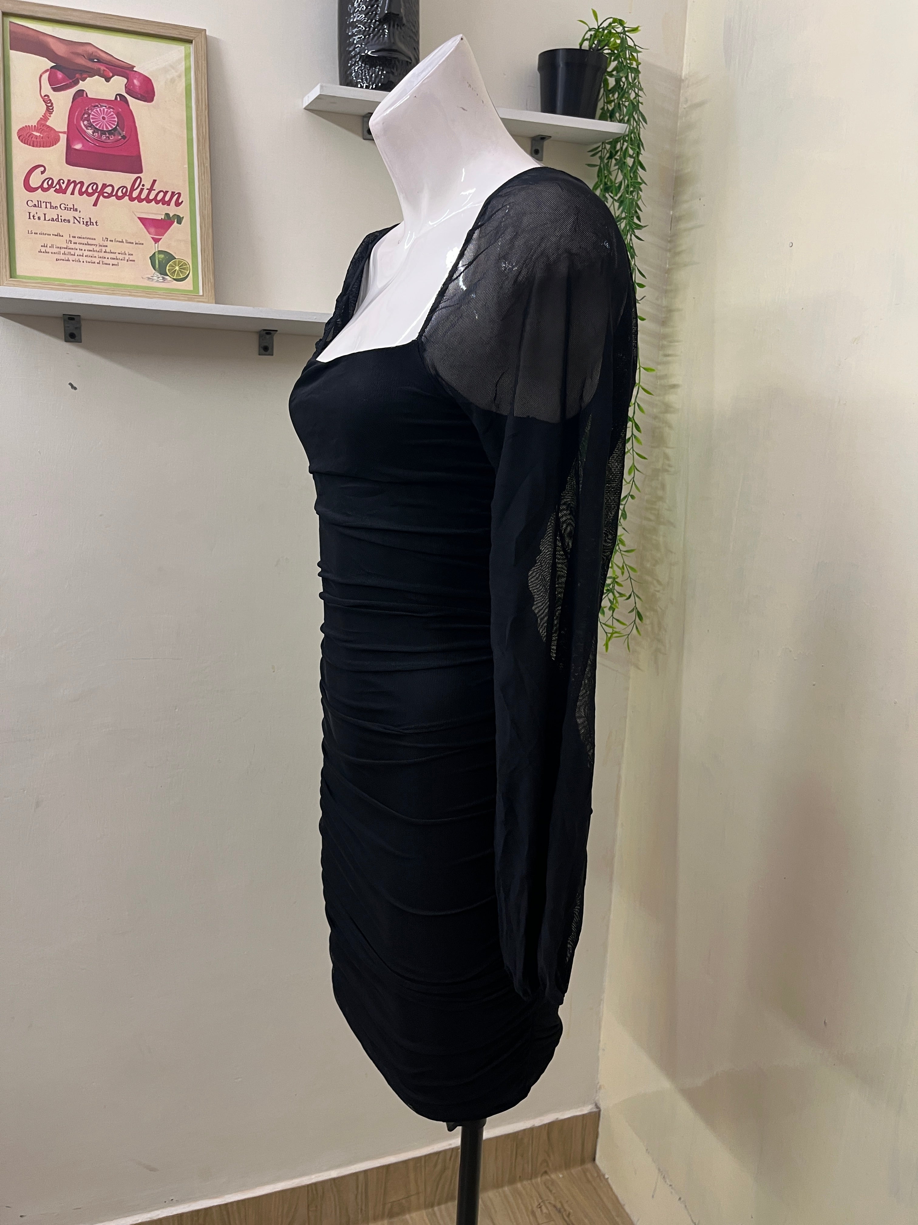 Mesh ruffled one piece