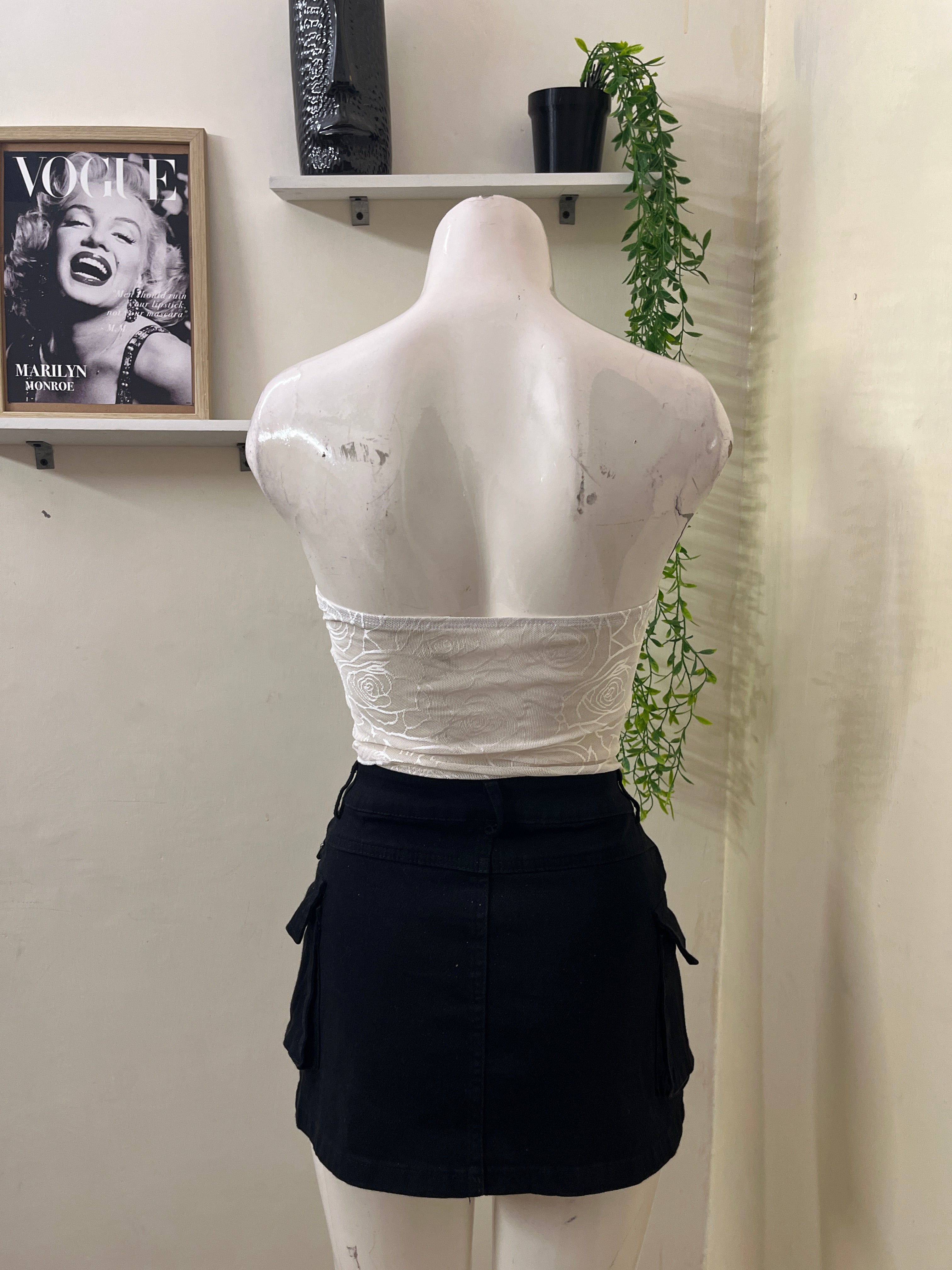 Strapless lace top