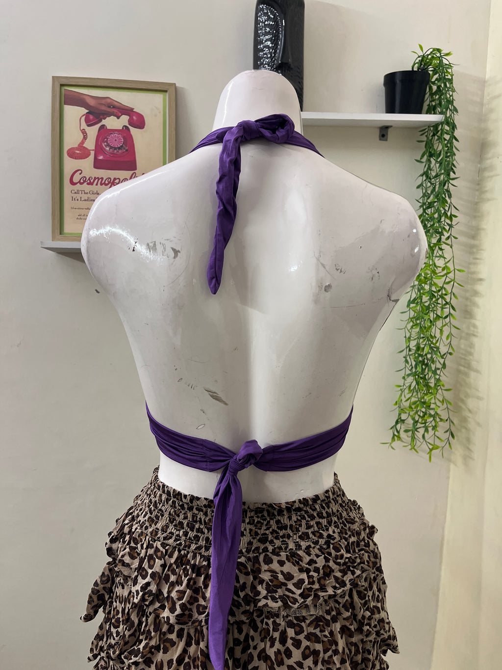 Backless halter top