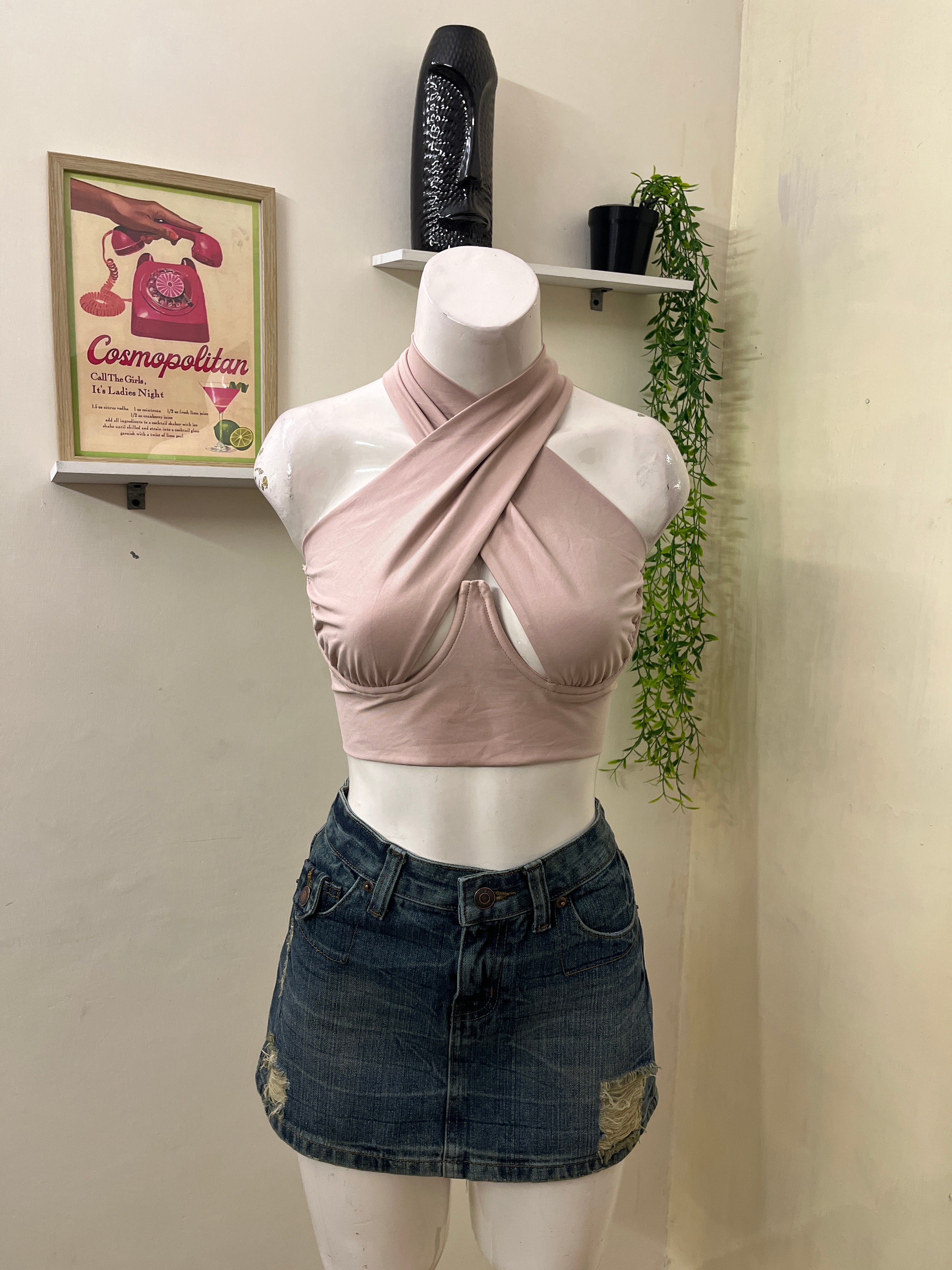 Cross neck top