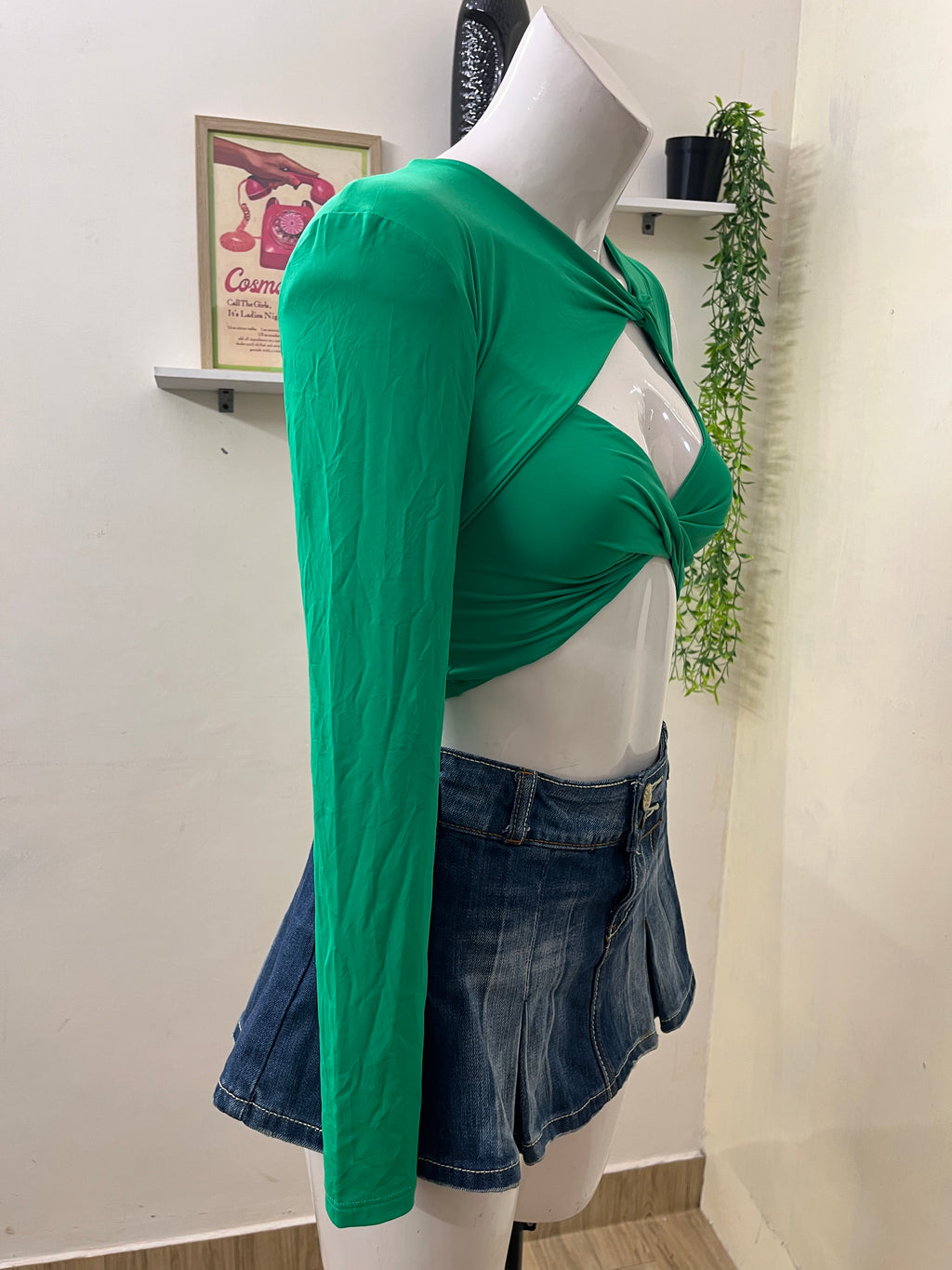 Asymmetrical cutout crop top