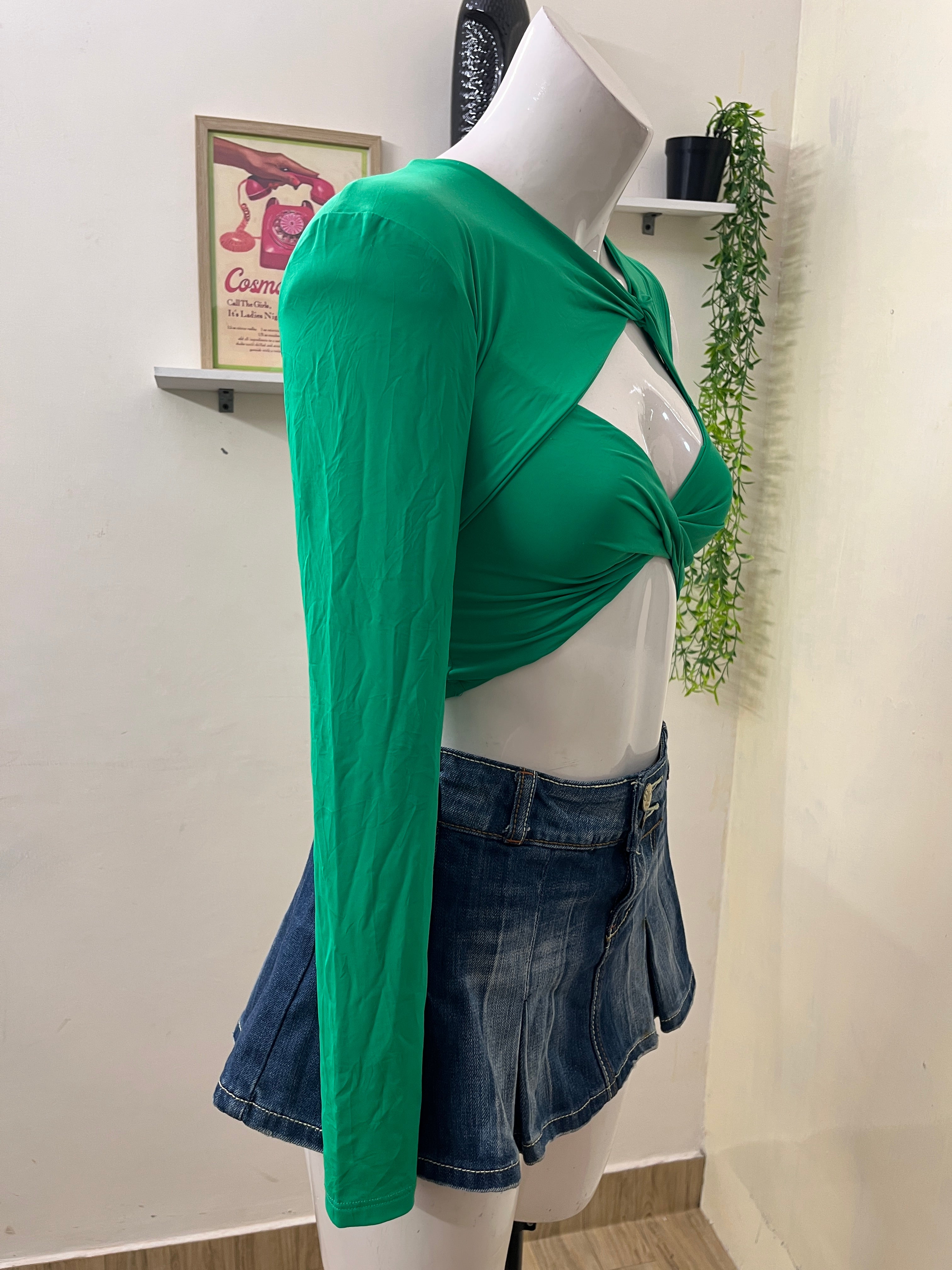 Asymmetrical cutout crop top