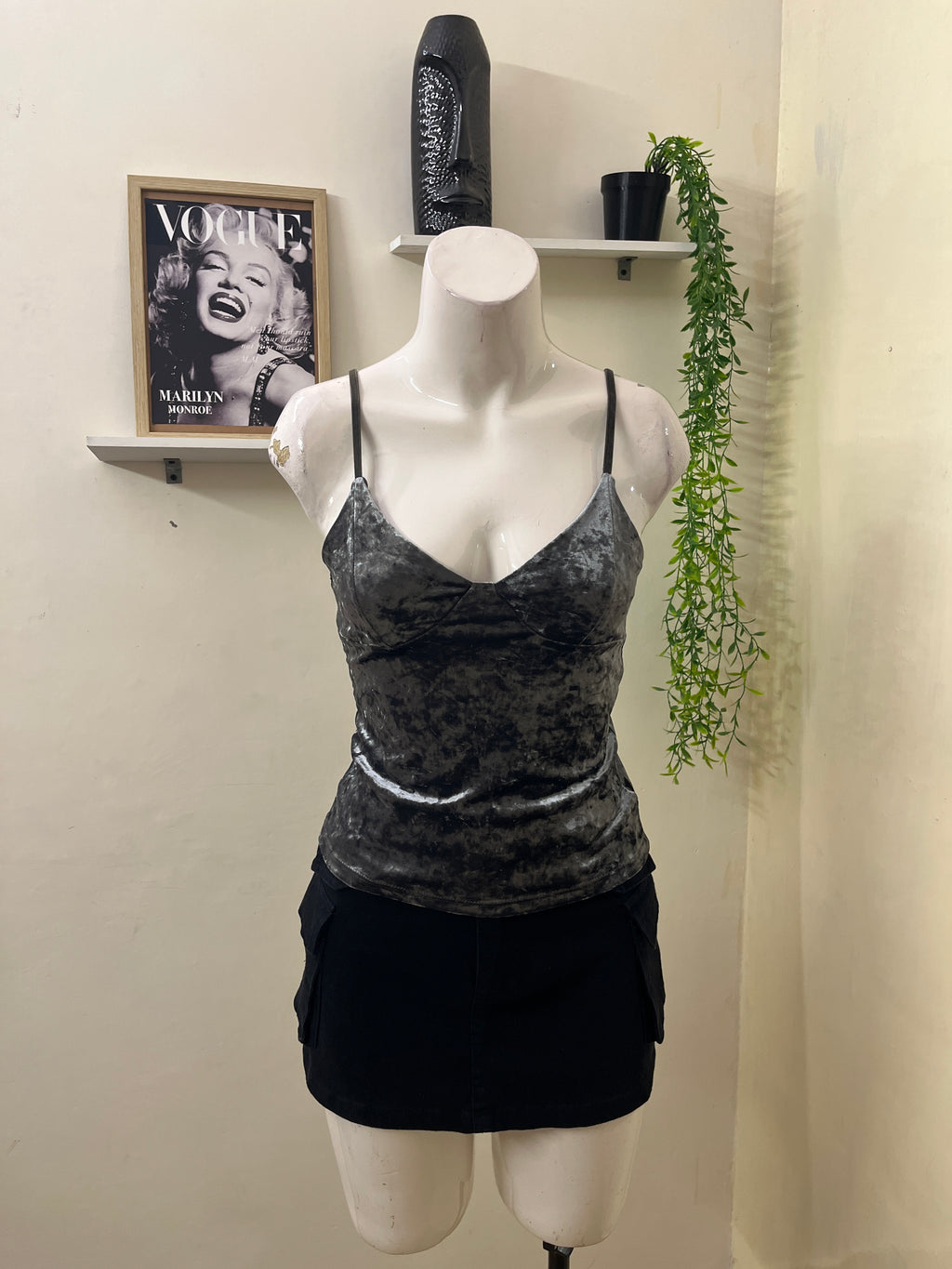 Velvet v neck top