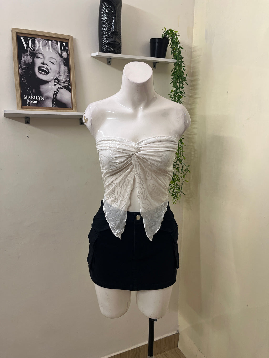 Strapless lace top