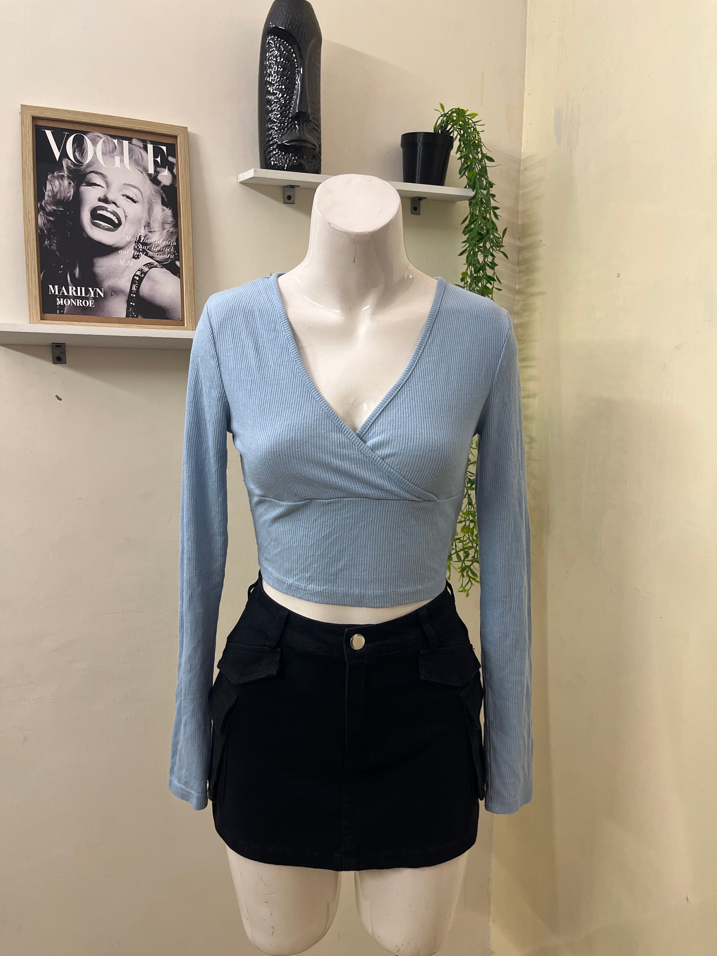 Ribbed full sleeves top