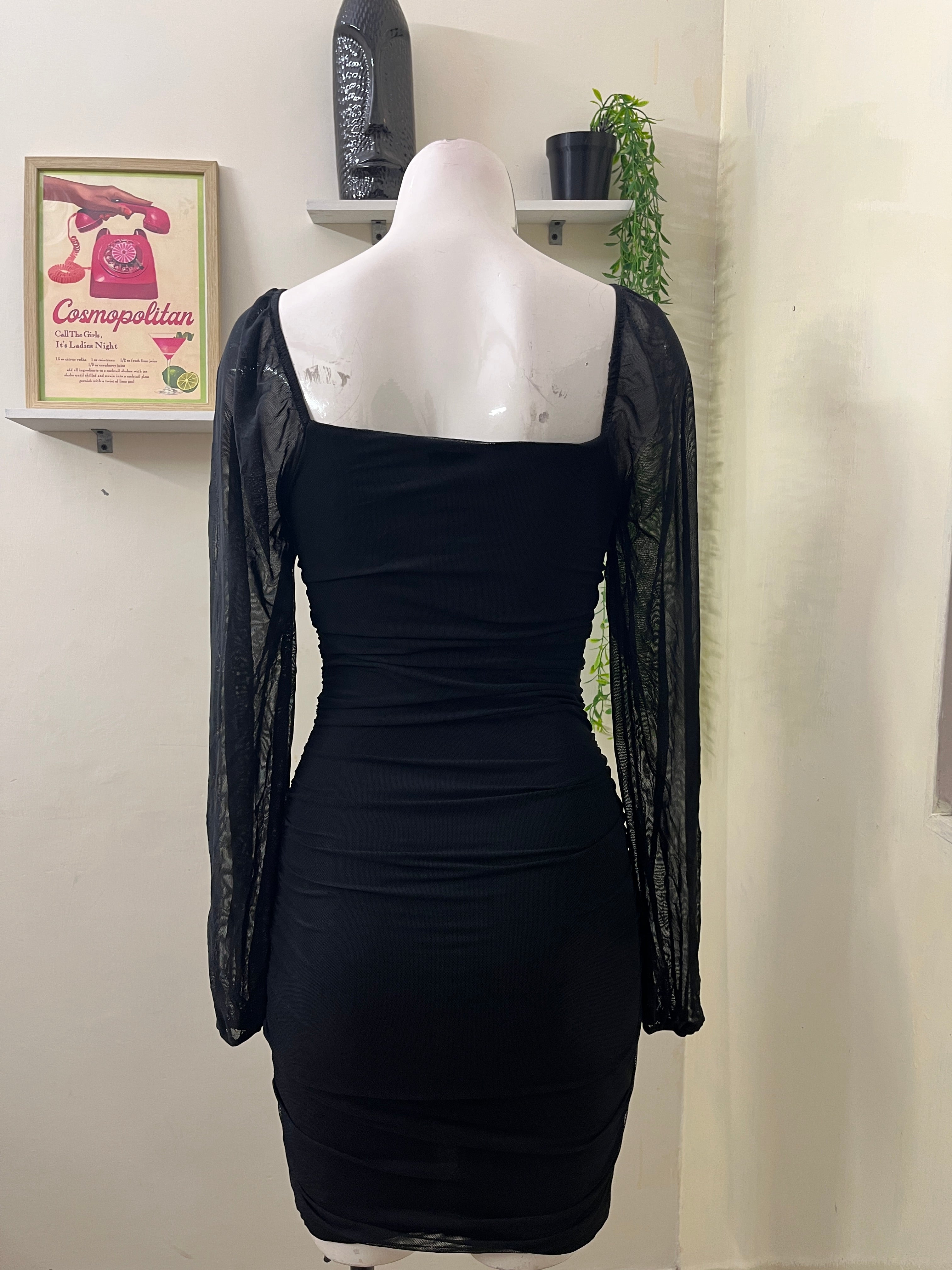 Mesh ruffled one piece