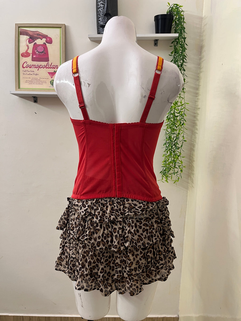 Red mesh corset