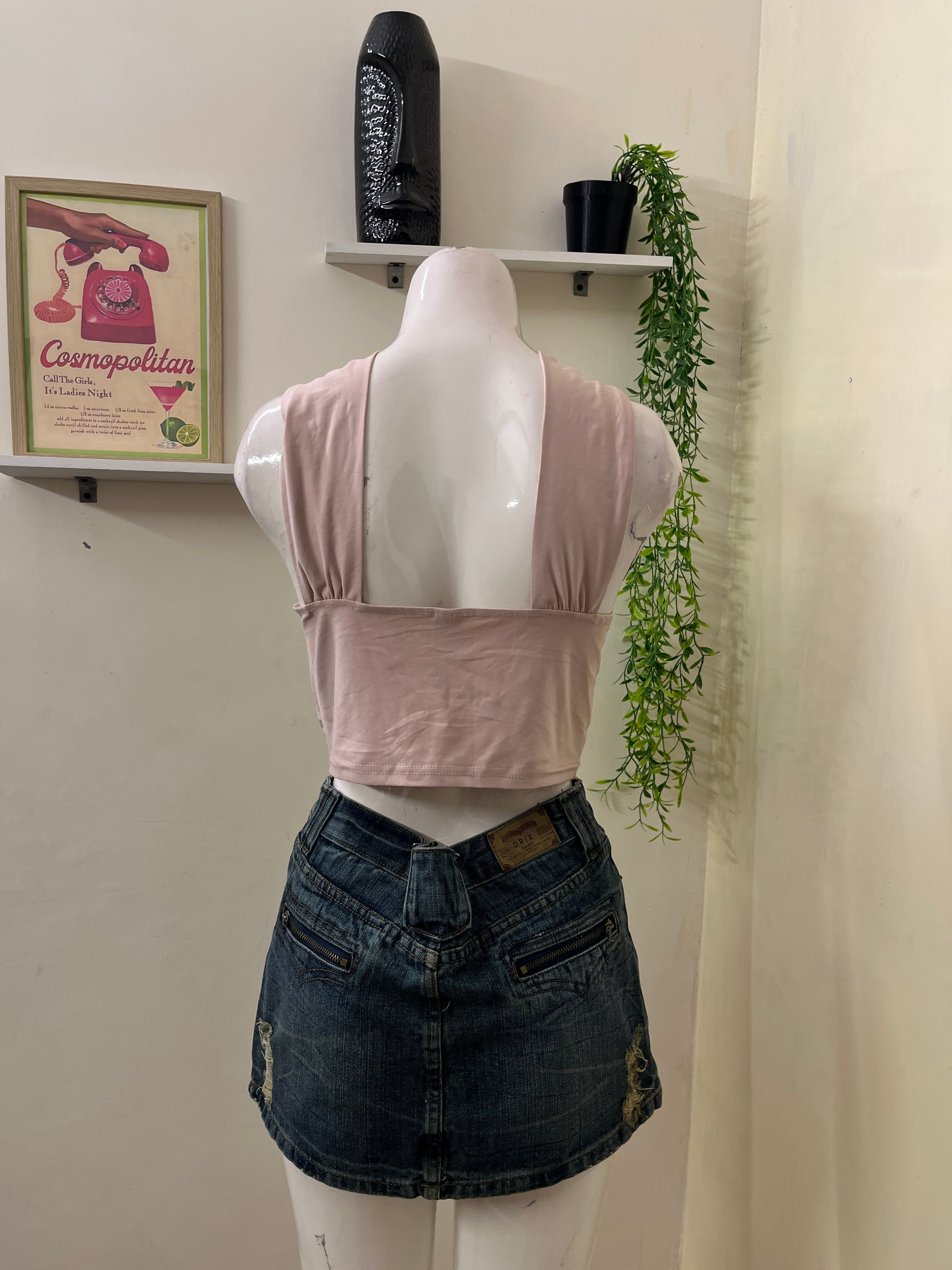 Cross neck top
