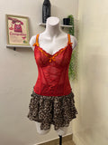 Red mesh corset
