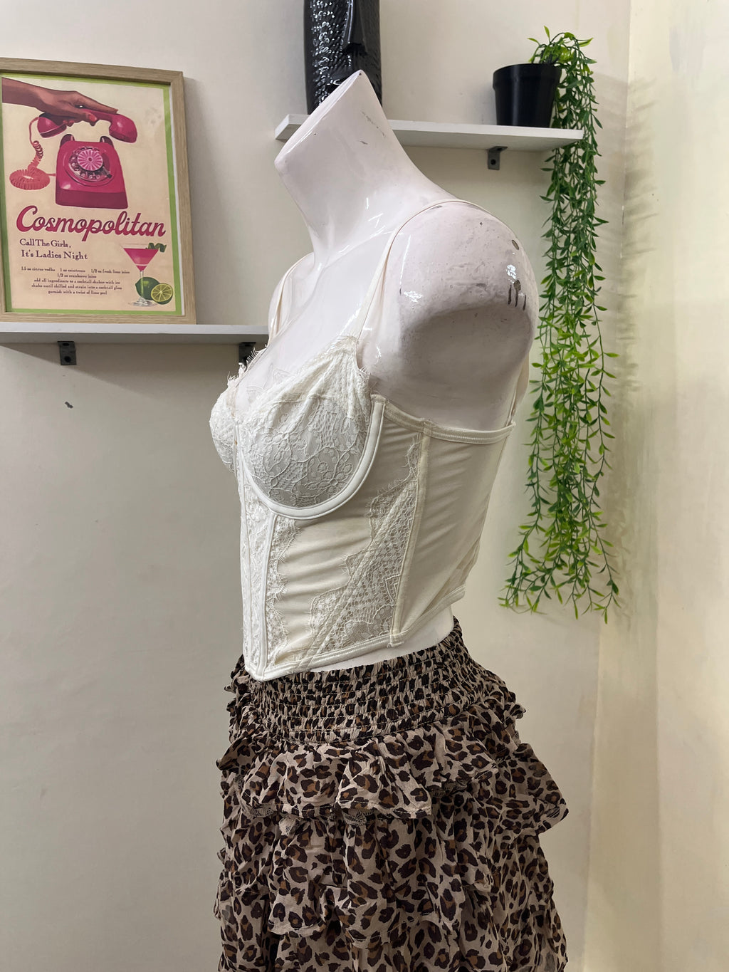 Lace corset bustier top