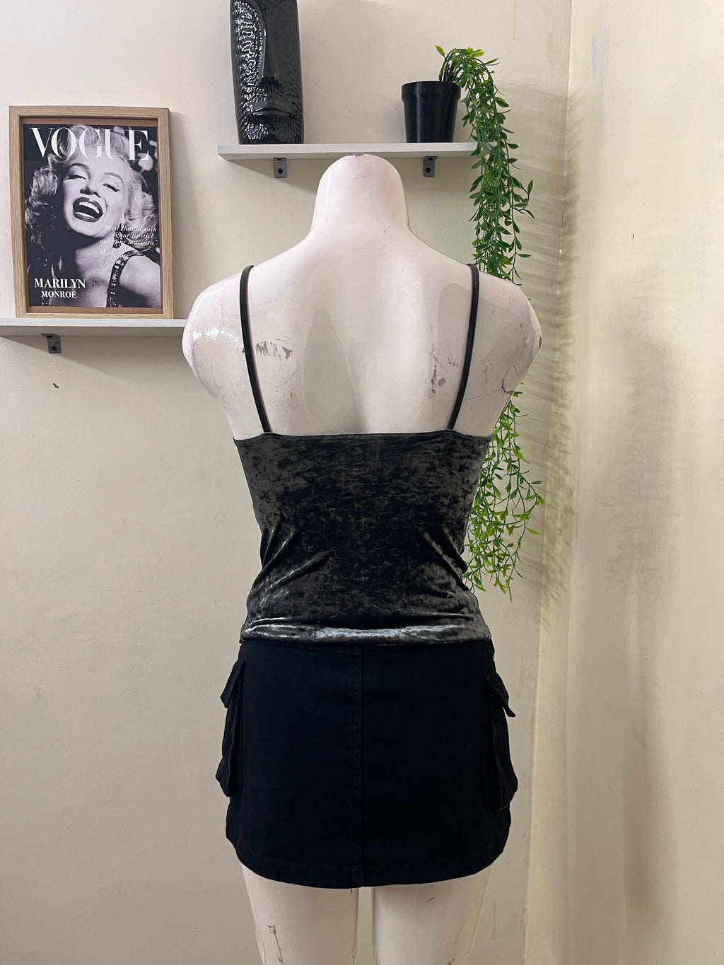Velvet v neck top