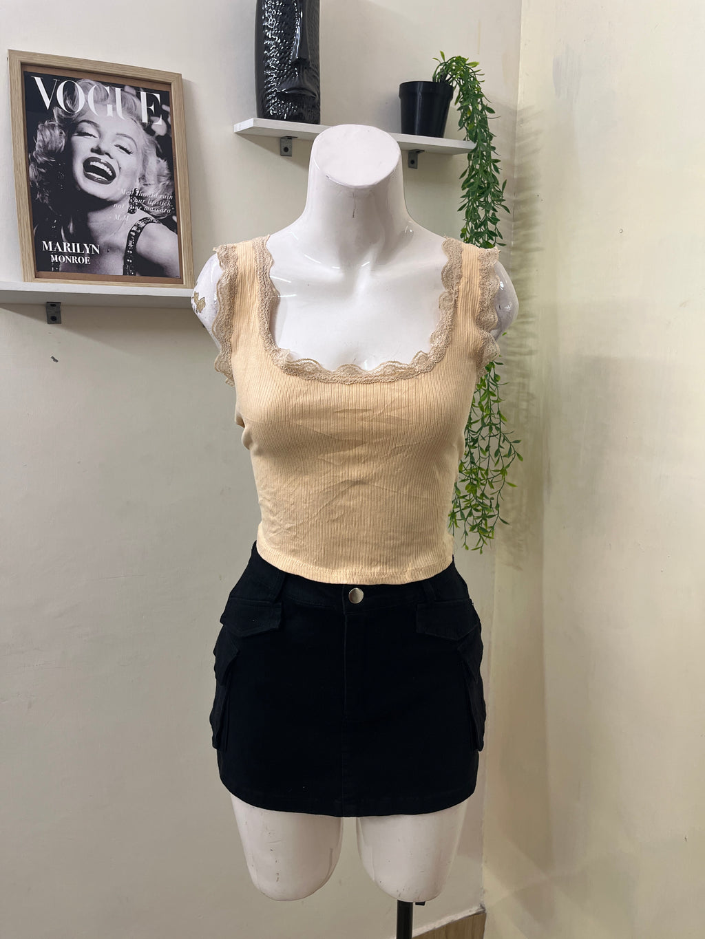 Lace trim top