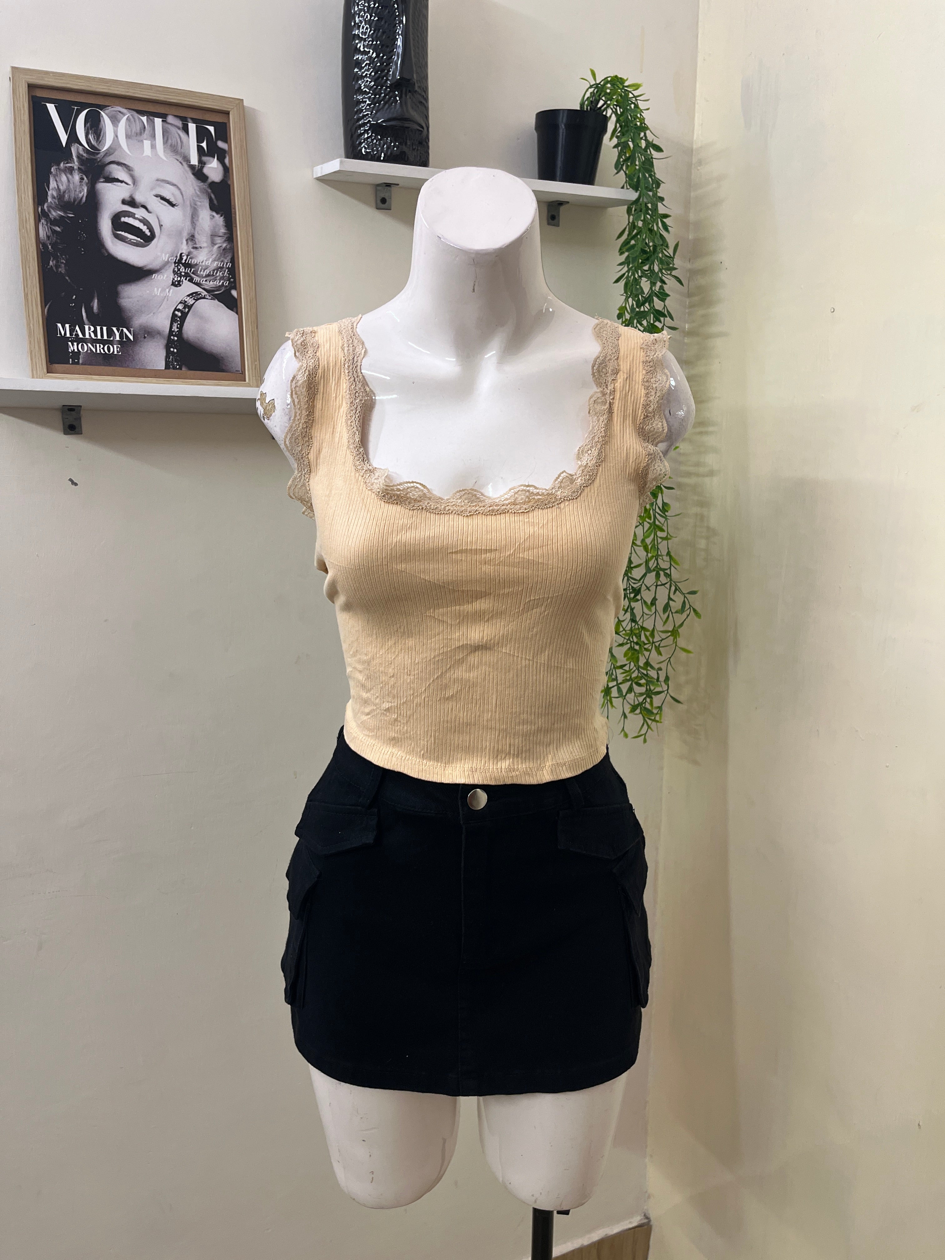 Lace trim top