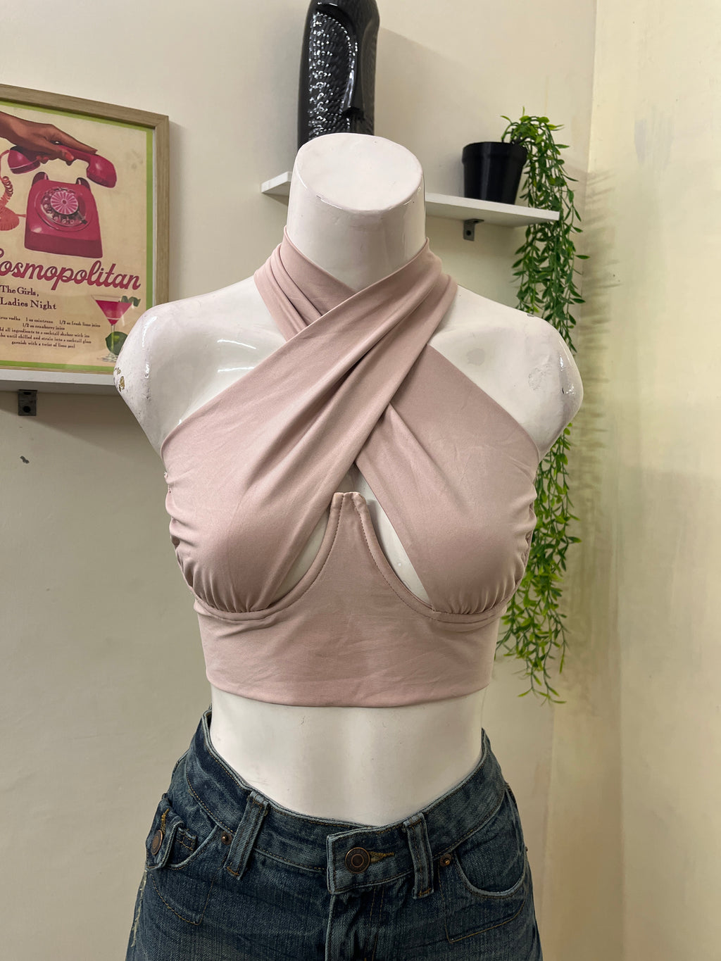 Cross neck top