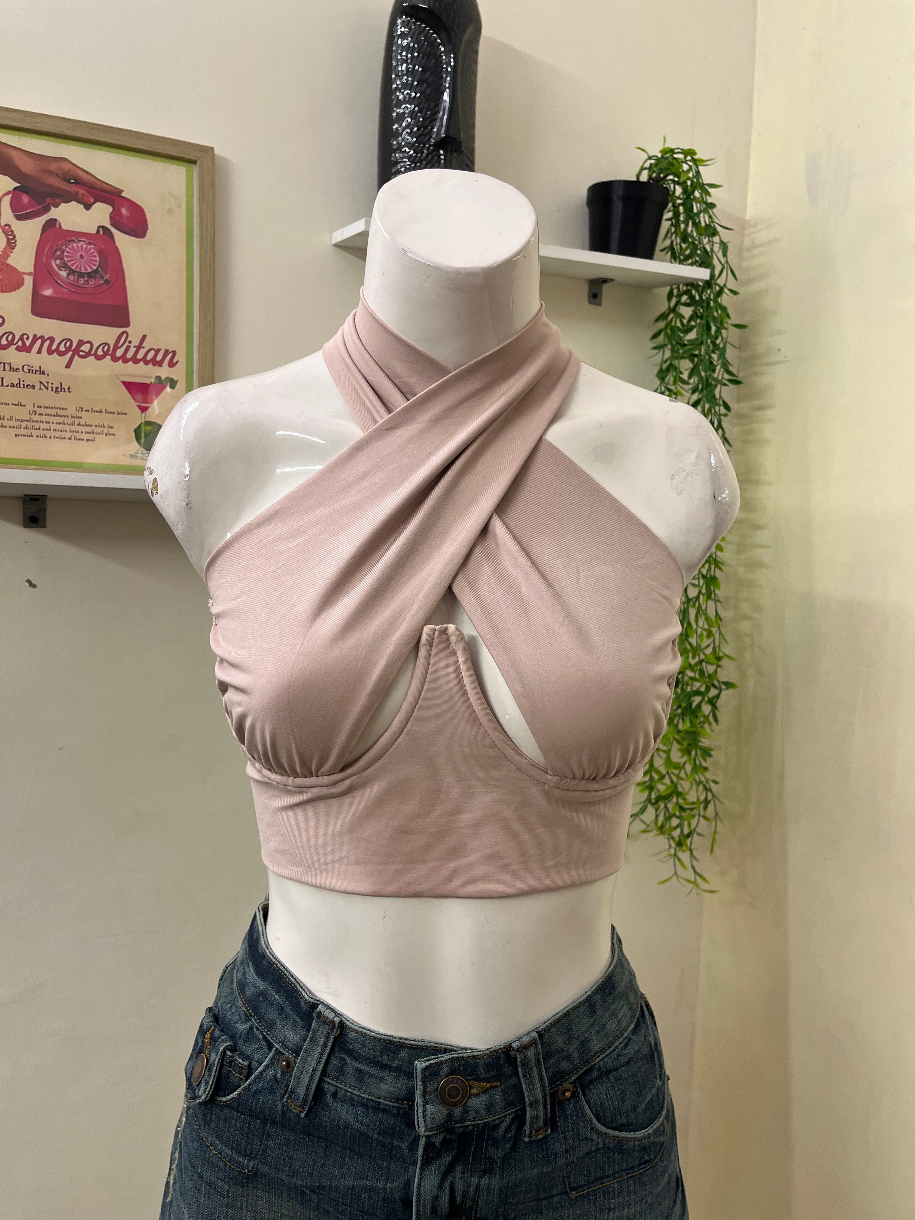 Cross neck top