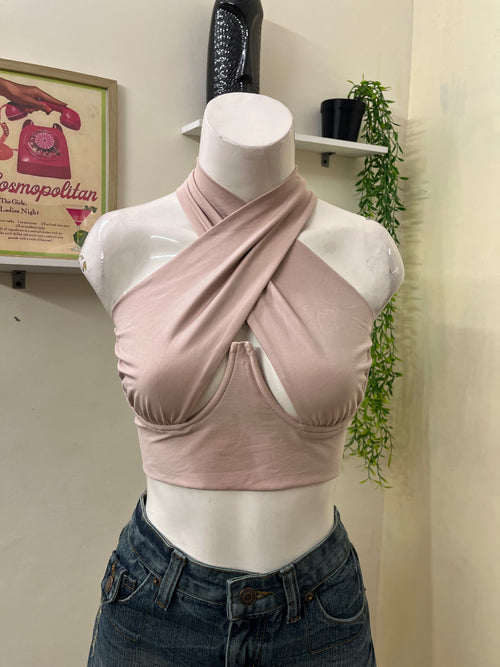 Cross neck top