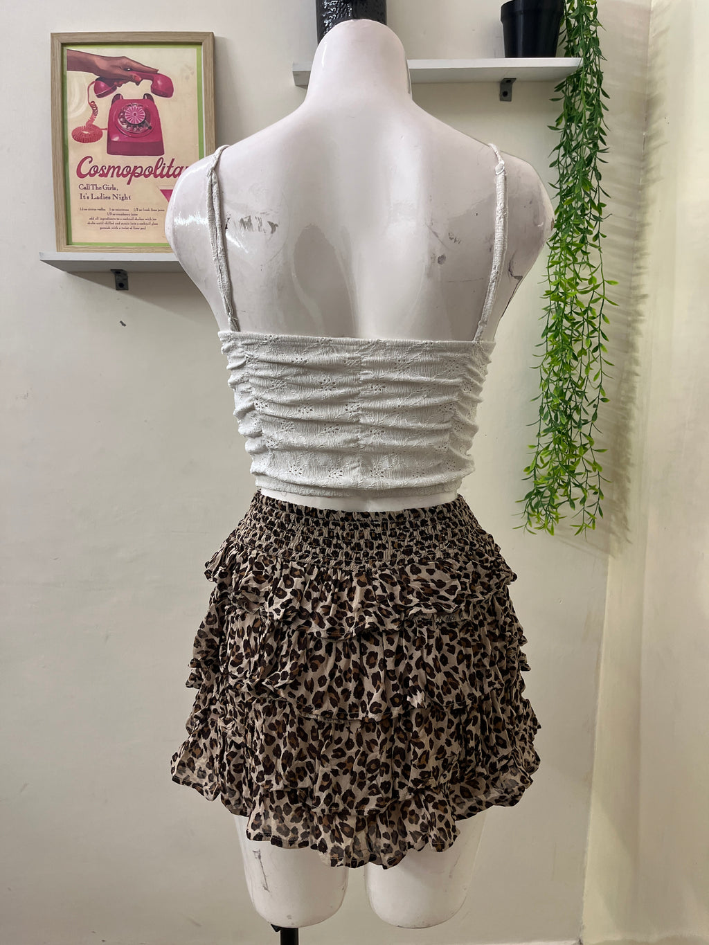 white ruched tie-front camisole