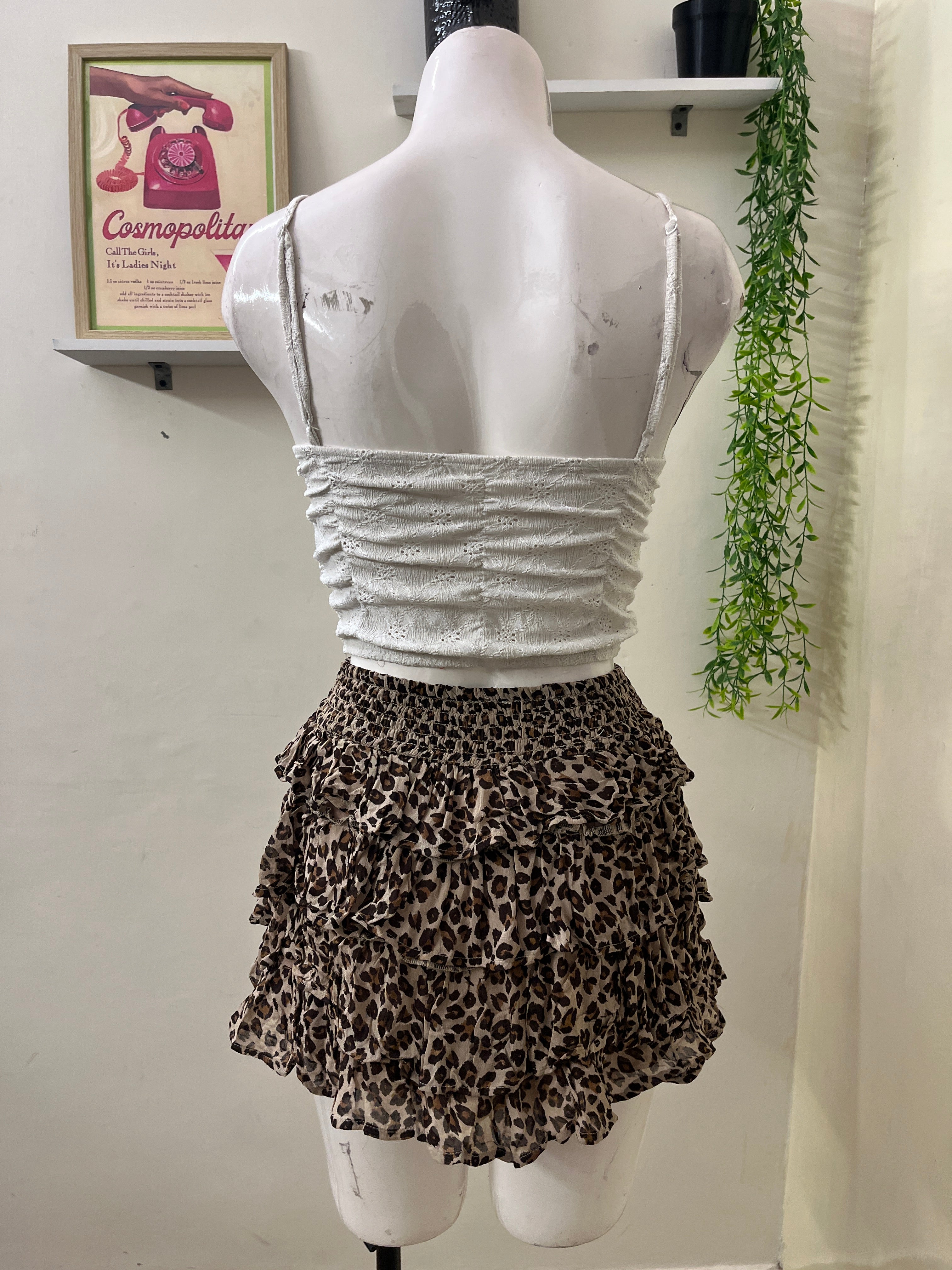 white ruched tie-front camisole