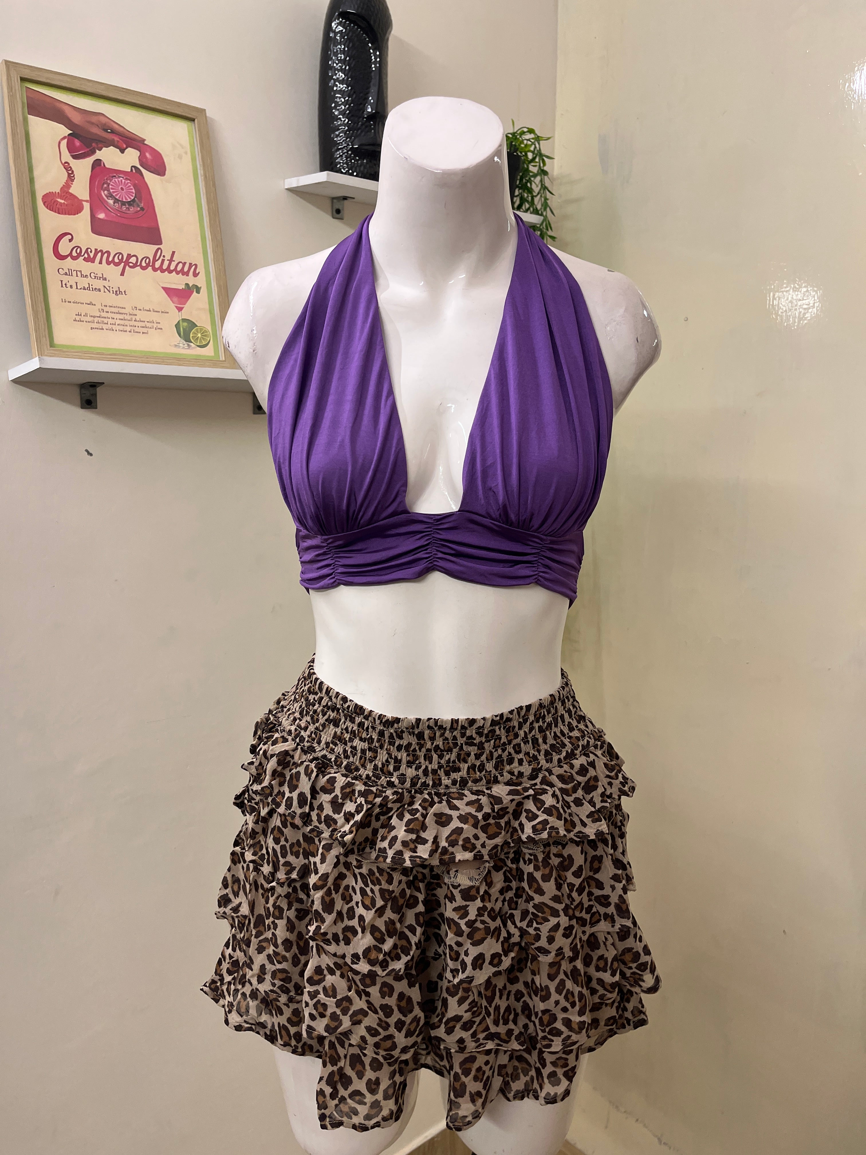 Backless halter top