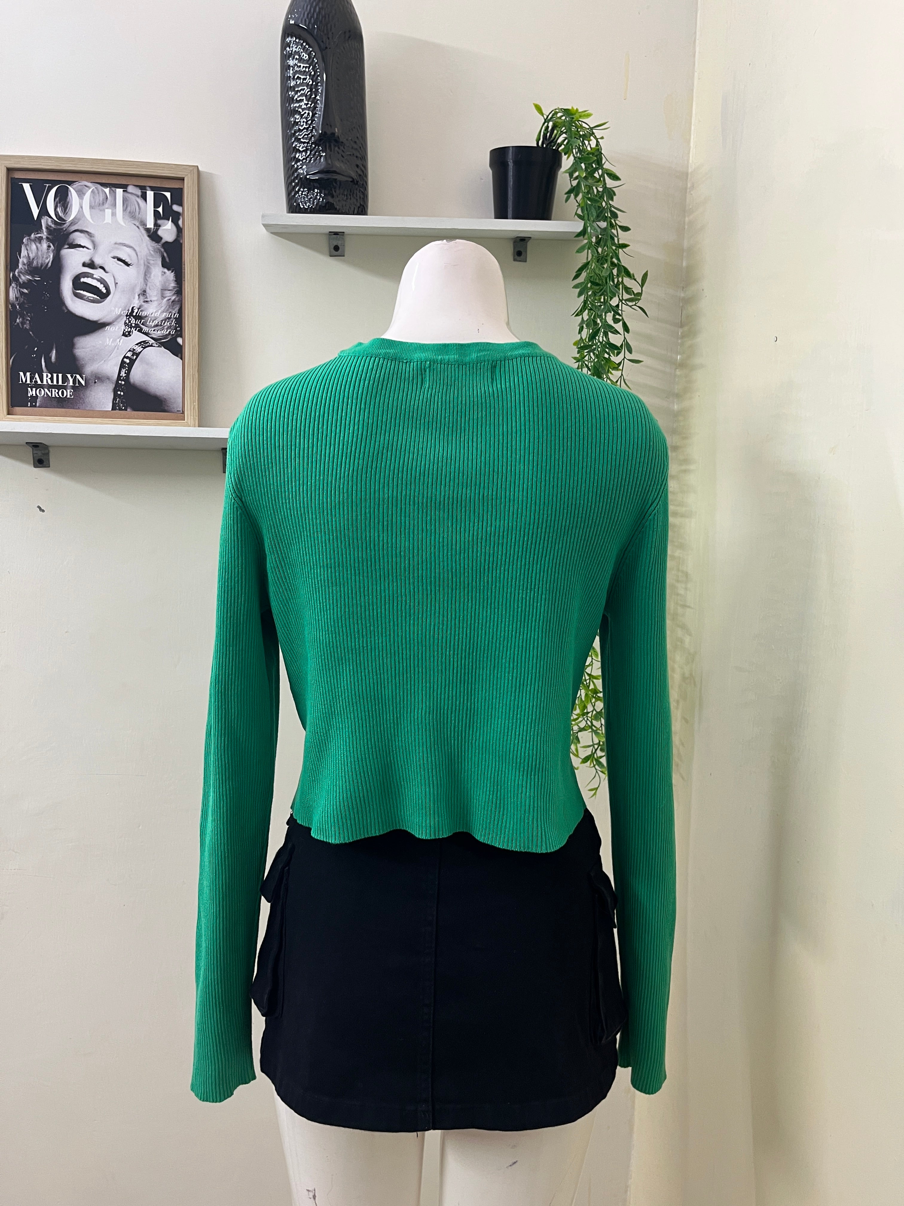 Ribbed full sleeves top