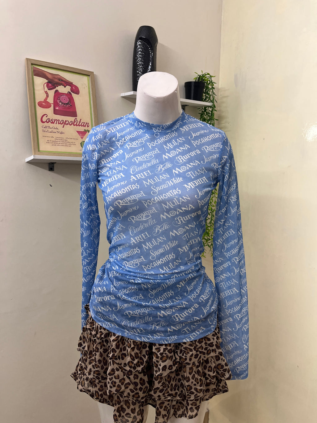 Disney printed mesh top