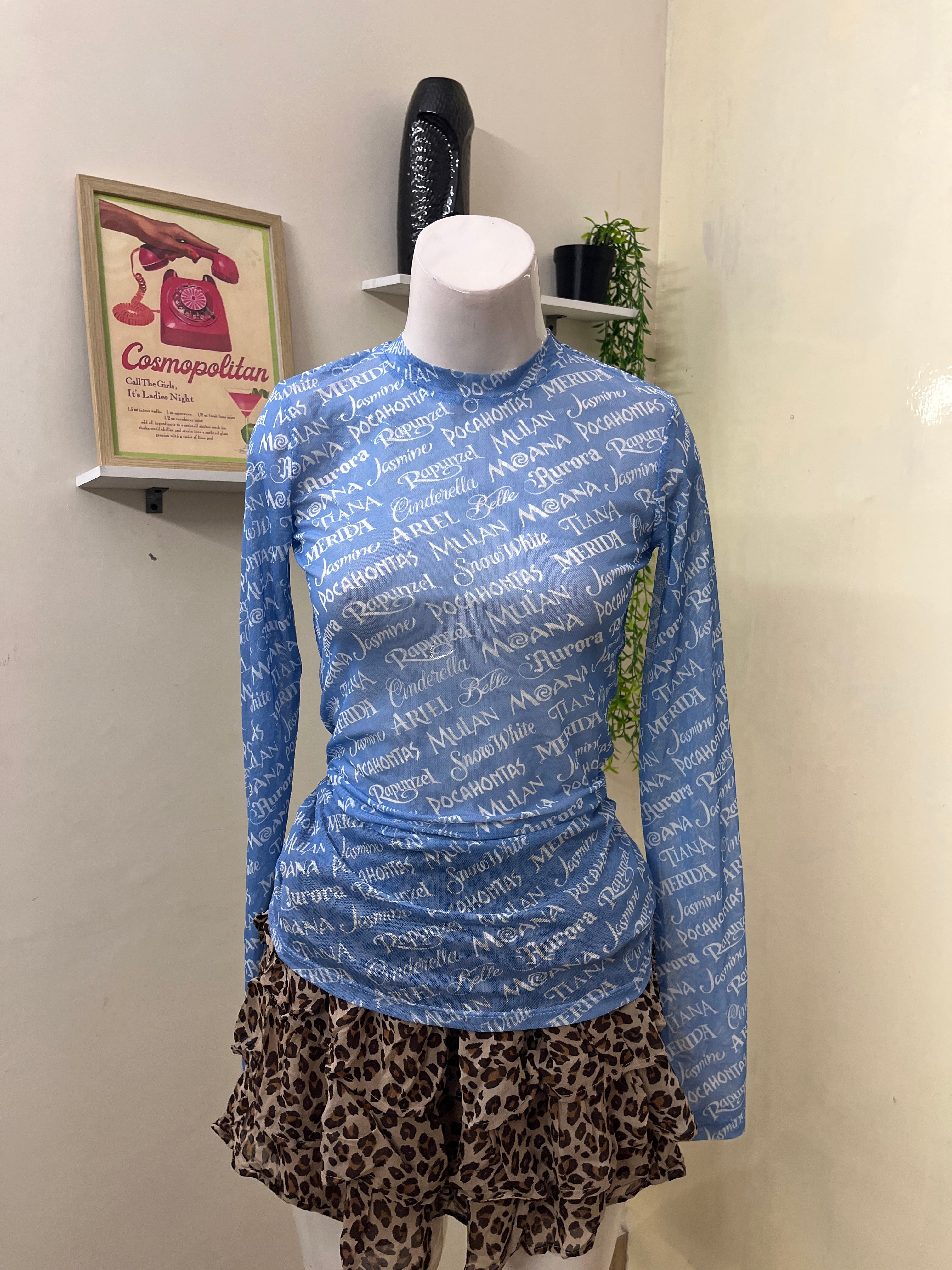 Disney printed mesh top