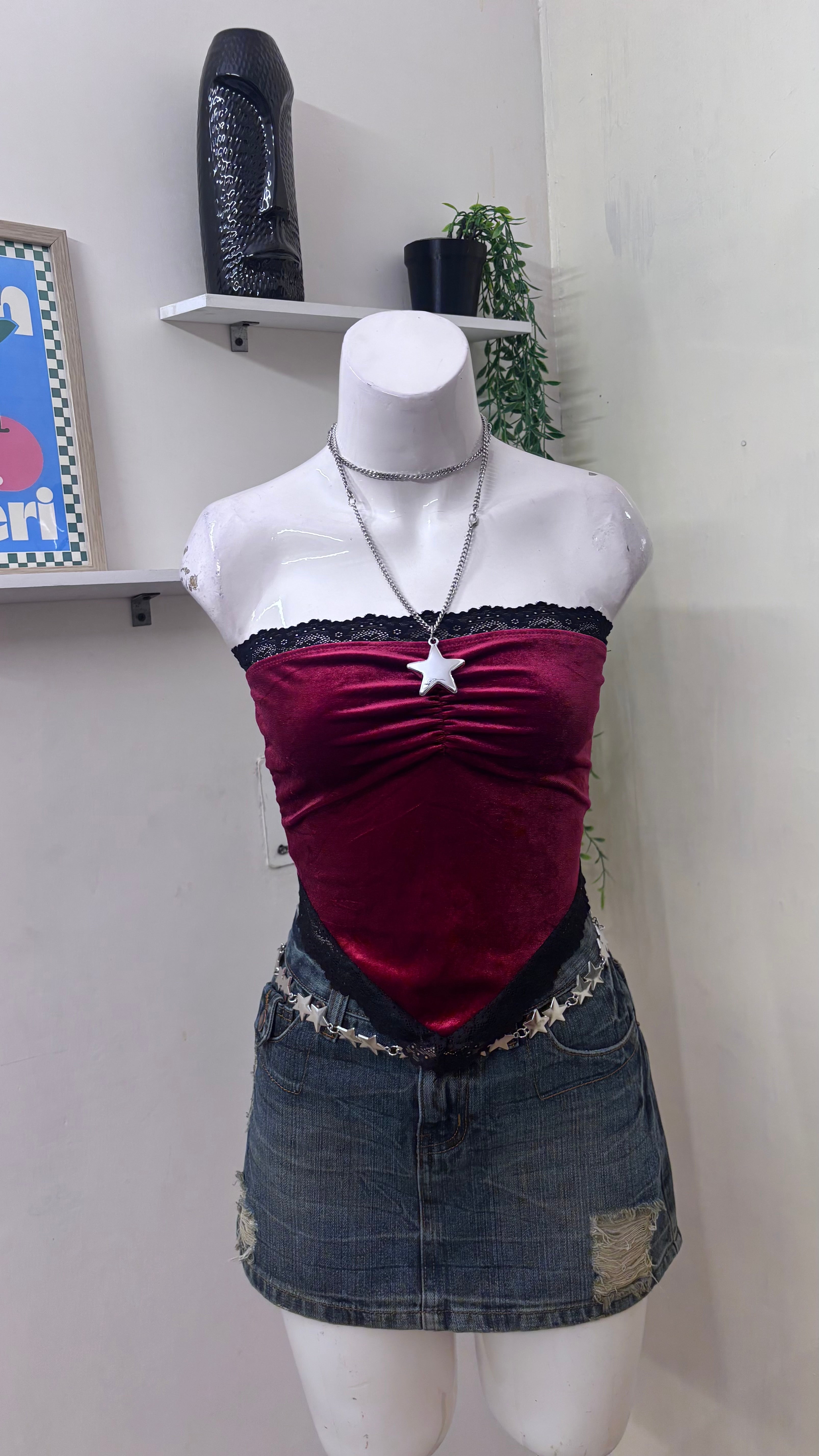 velvet tube top
